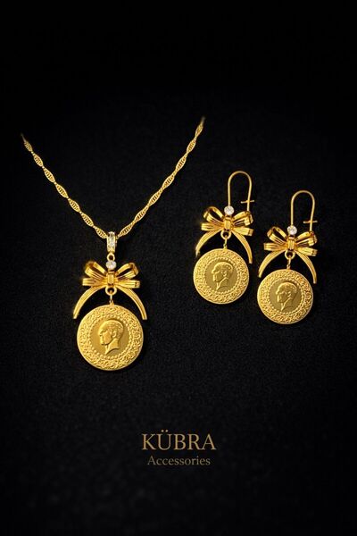 Kübra Accessories 14K ALTIN KAPLAMA XUPING ZİRKON TAŞLI KURDELE ÇEYREKLİ KOLY...