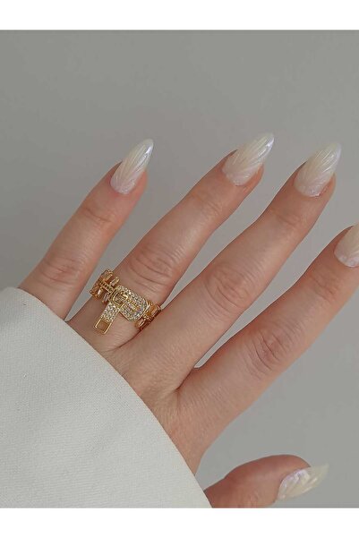 Bubbleatelier Xuping Gold Zip Detail Ring Adjustable