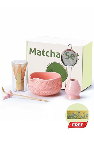 Arabest طقم ماتشا ياباني مكون من 7 قطع لمستلزمات الشاي والقهوة - مضرب ماتشا س...