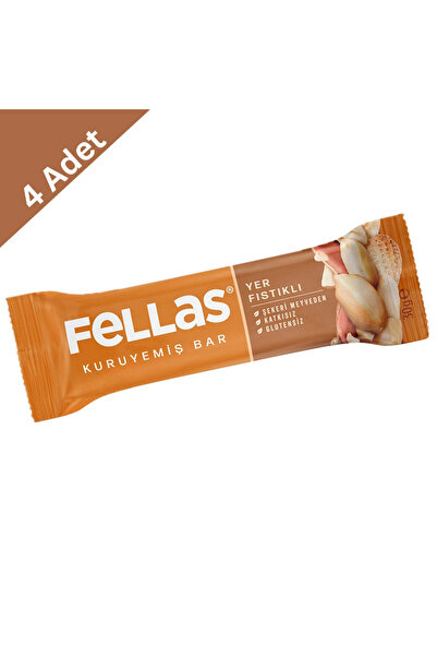 Fellas Yer Fıstıklı Kuruyemiş Bar 30 g x 4 Adet - Glütensiz ve Şekersiz Bar