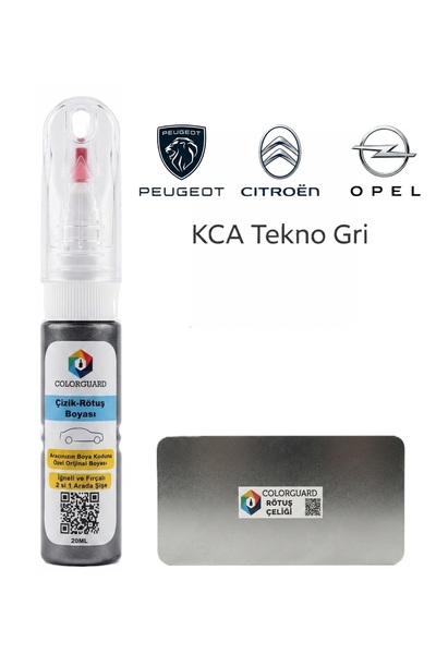 COLORGUARD Peugeot Citröen Opel KCA Tekno Gri 2 in 1 Şişe Rötuş Boyası ve Pro...