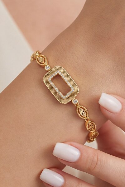 Trinidad Altın Kaplama İmitasyon Gram Çerçeve Bileklik TRENDY