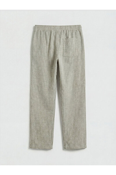 LC Waikiki Kaki Prugasto Poplin Dečije pantalone