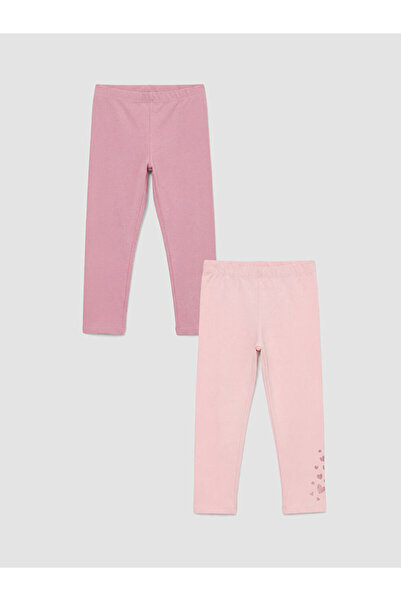 LC Waikiki Pink Heart Printed Girls' Tights 2-Pack