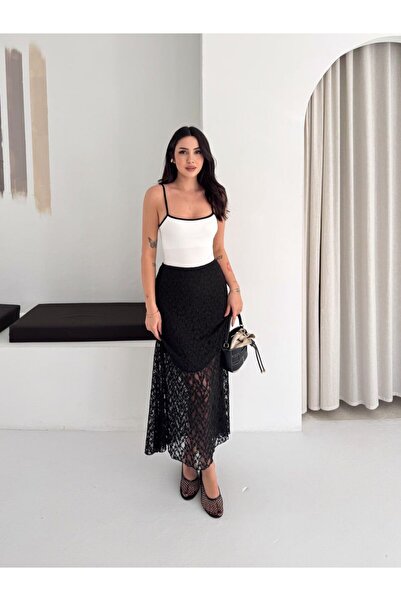 MİSPİER Lace Lined Skirt