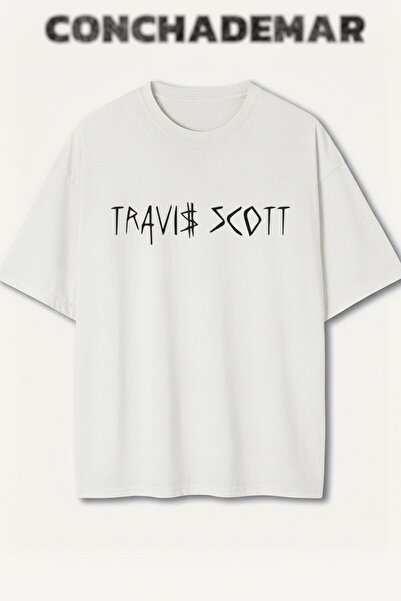 Vordevia Travis Scott cu imprimeu Premium supradimensionat bumbac lu tricou