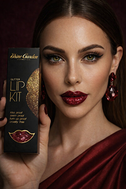 Shine Garden Diamond Red Glitter Lip Kit | Yoğun Işıltılı Dudak Seti