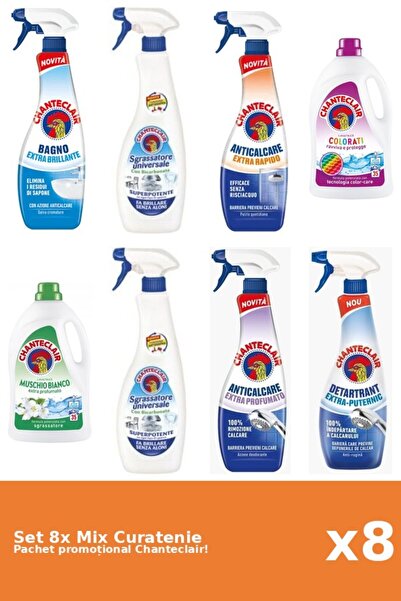 Chanteclair Set 8 Mix Curatenie Chanteclair: Bicarbonat, Clasic, Color, Puter...
