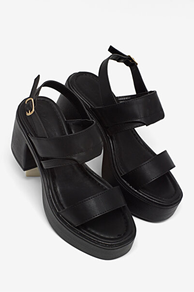 Tonny Black Γυναικεία Μαύρα Άνετα Τακούνια Σόλα πολυουρεθάνης με Τακούνι Σανδ...