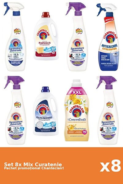 Chanteclair Set 8 Mix Curatenie Chanteclair: Bicarbonat, Clasic, Portocale, M...