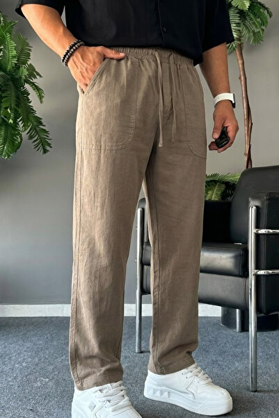 COMBİNE MİCHAİL Men's Comfortable Summer Mink Loose Linen Pants