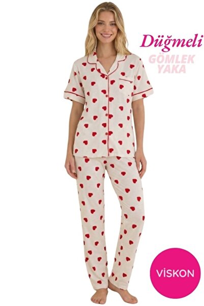 seamlife Women's Front Button Shirt Collar Satin Piped Bust Pocketed Viscose ...