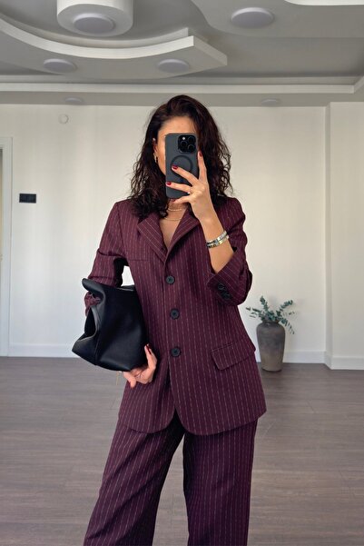 ALVOR طقم بليزر وبنطلون كلاسيكي منقوش فاخر