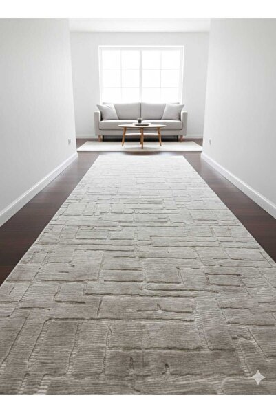 Nesrin KAYMAZ JEL TABAN MODERN KESME YOLLUK SALON HALISI KREM KAHVE KENDİNE D...