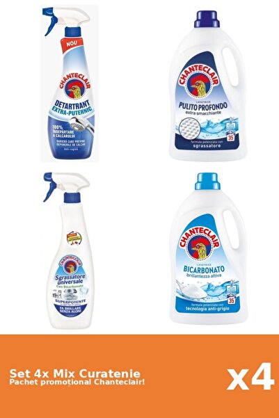 Chanteclair Set 4 Mix Curatenie Chanteclair: Bicarbonat, Clasic, Puternic