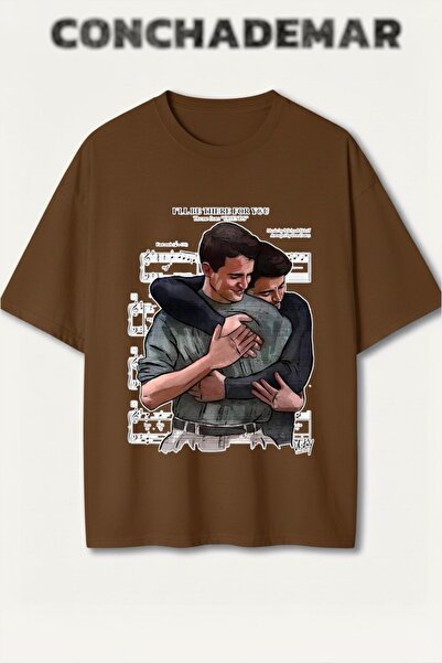 Vordevia Joey i Chandler Štampano Premium Oversize kroj Pamuk komad T-shirt