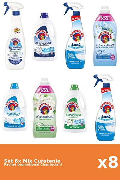 Chanteclair Set 8 Mix Curatenie Chanteclair: Bicarbonat, Lotus, Clasic, Mosc Alb