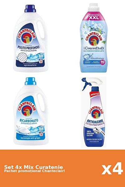 Chanteclair Set 4 Mix Curatenie Chanteclair: Bicarbonat, Lotus, Clasic, Parfumat