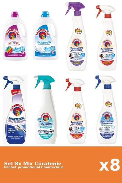 Chanteclair Set 8 Mix Curatenie Chanteclair: Bicarbonat, Color, Parfumat, Mos...