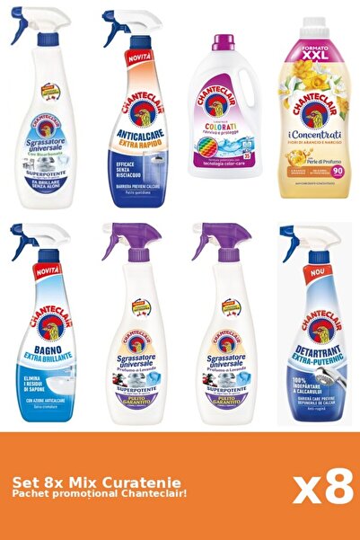 Chanteclair Set 8 Mix Curatenie Chanteclair: Bicarbonat, Clasic, Portocale, C...