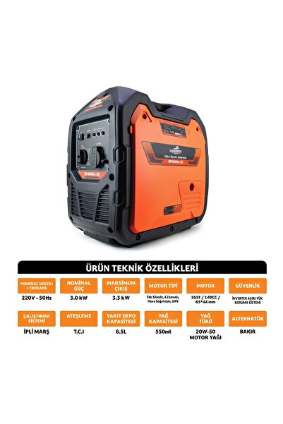 Dawreek DP4000 3KW Benzinli İnverter Jeneratör