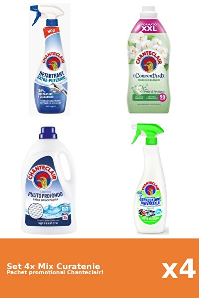 Chanteclair Set 4 Mix Curatenie Chanteclair: Lamaie, Clasic, Puternic, Mosc Alb