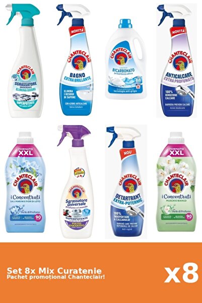 Chanteclair Set 8 Mix Curatenie Chanteclair: Bicarbonat, Lotus, Clasic, Puter...