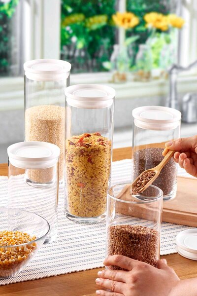 Paşabahçe 4'lü Breakfast Club Renkli Kapaklı Kavanoz