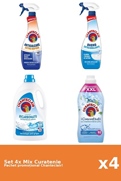 Chanteclair Set 4 Mix Curatenie Chanteclair: Bicarbonat, Lotus, Rapid, Clasic