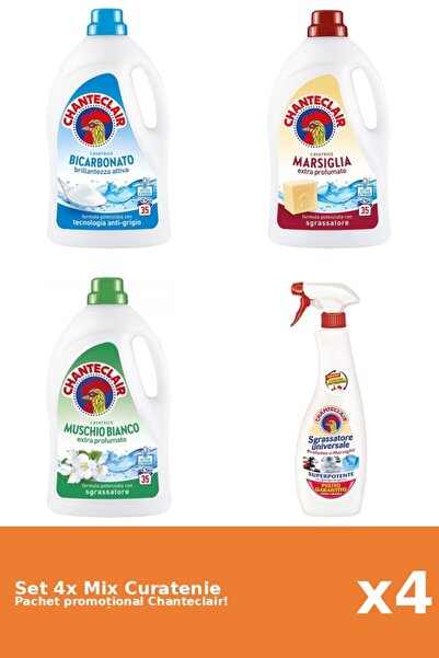 Chanteclair Set 4 Mix Curatenie Chanteclair: Bicarbonat, Marsilia, Mosc Alb