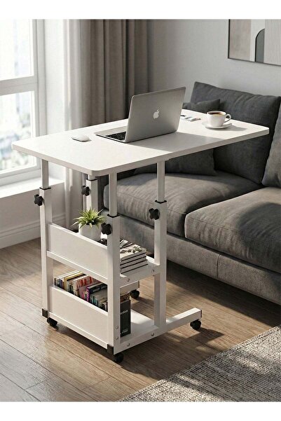 Taimi طاولة جانبية مزودة بأرفف تخزين، مناسبة لأجهزة الكمبيوتر المحمولة والدرا...