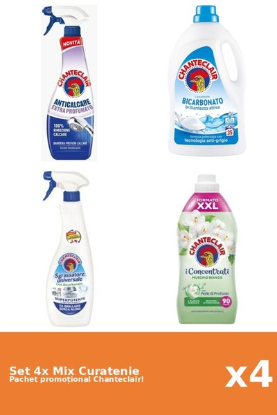 Chanteclair Set 4 Mix Curatenie Chanteclair: Bicarbonat, Parfumat, Mosc Alb
