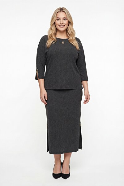 EXİTLİNE Kadın Siyah Yazlık Beli Lastikli Kolları Ve Yanları Fermuarlı Aksesu...