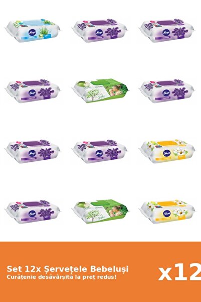 Sleepy Set of 12 Sleepy Baby Wipes: Aloe Vera, Apple, Lavender, Chamomile