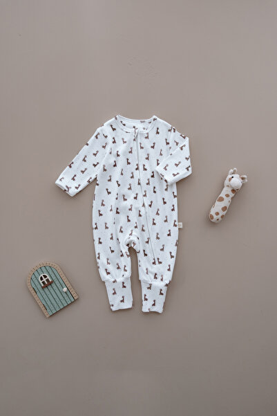 Oh La La Koala For Little Ones Zürafa Printed Calmy Series Zippered Jumpsuit