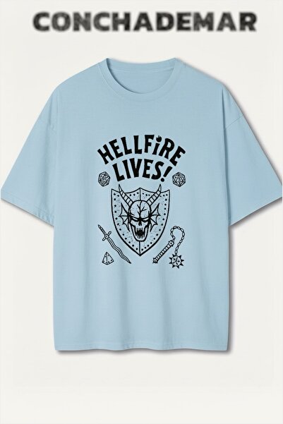 Vordevia Hellfire Lives Štampano Premium Oversize kroj Pamuk lu T-shirt