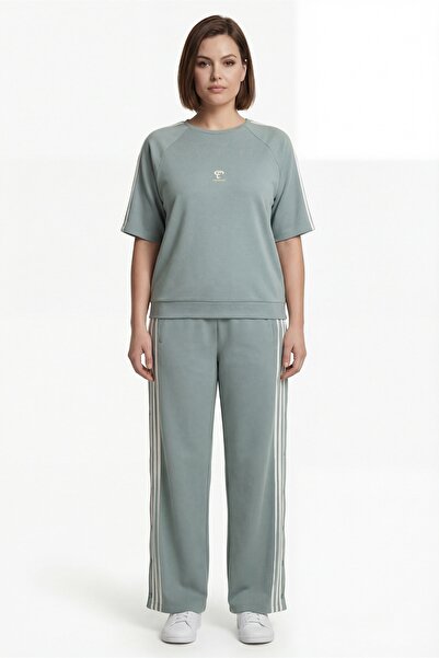 EXİTLİNE Women's Çağla Summer Tracksuit Set with Elastic Waist and Side Butto...