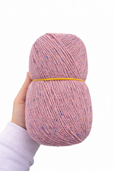 Yüniko's 636 Gram ( 7-8 Adet Yumak ) İthal ve Renkli Benekleri Olan Keten-Pam...