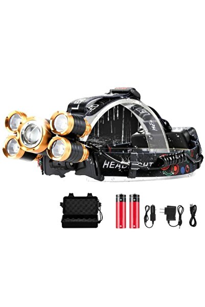 Sofia Concept Headlamp, 5 LEDs, Zoom, IPX6, Aluminum, 2 Batteries, 180° Angle...