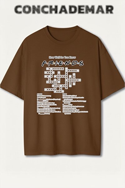 Vordevia تي شيرت فريندز بولماكس مطبوع بريميوم كبير الحجم مكون من قطن قطع