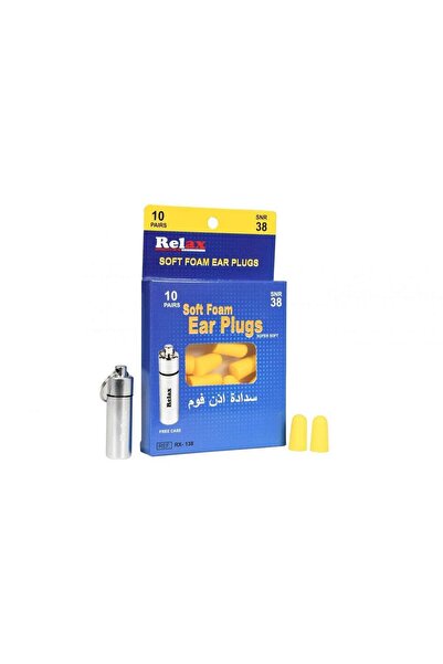 Relax سدادات أذن من الإسفنج الناعم (أصفر) مع علبة حمل - عزل الضوضاء SNR 38 (1...