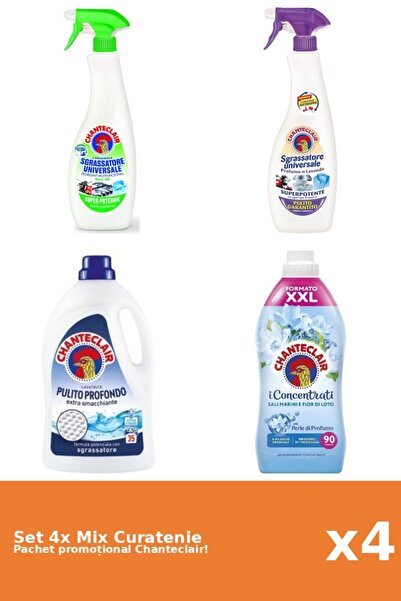 Chanteclair Set 4 Mix Curatenie Chanteclair: Lamaie, Lotus, Clasic, Mosc Alb