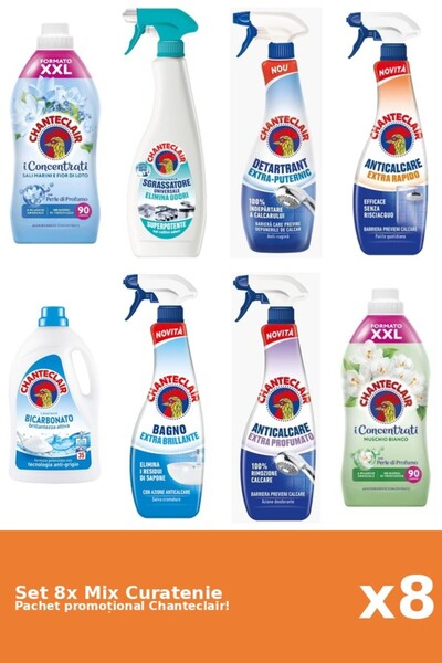 Chanteclair Set 8 Mix Curatenie Chanteclair: Bicarbonat, Lotus, Clasic, Puter...