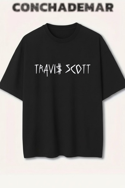 Vordevia Travis Scott cu imprimeu Premium supradimensionat bumbac lu tricou