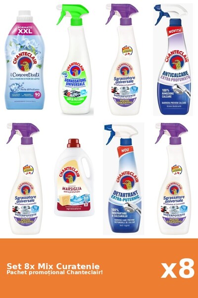 Chanteclair Set 8 Mix Curatenie Chanteclair: Lamaie, Lotus, Puternic, Parfuma...