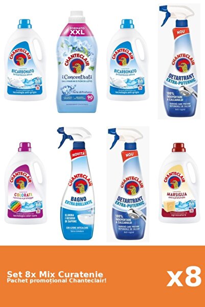 Chanteclair Set 8 Mix Curatenie Chanteclair: Bicarbonat, Lotus, Clasic, Color...