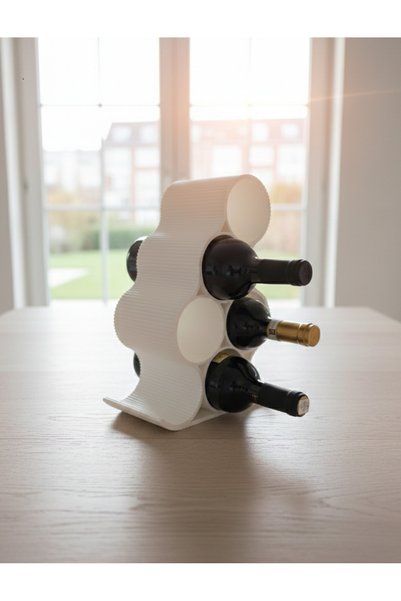 Titrek Toys Modern Wavy Bottle Organizer - Wine and Olive Oil Stand - Kitchen Countertop Shelf