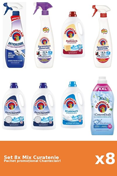 Chanteclair Set 8 Mix Curatenie Chanteclair: Bicarbonat, Lotus, Clasic, Parfu...