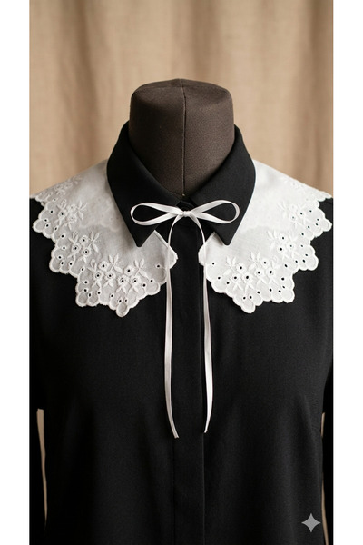 PL White Cotton Piece Fabric Collar 1