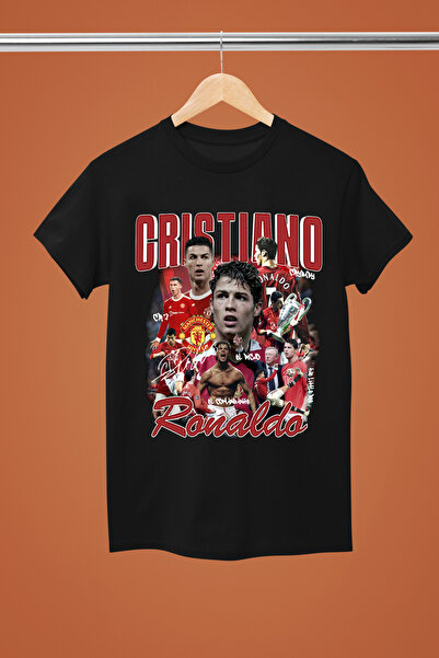 MAGORS تيشيرت رونالدو CR7 مطبوع بأكمام قصيرة وقصة عادية قطن LU
